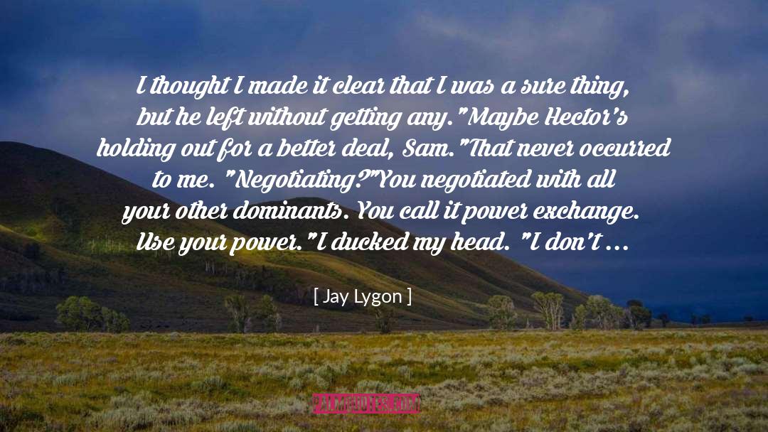 Exchanging quotes by Jay Lygon