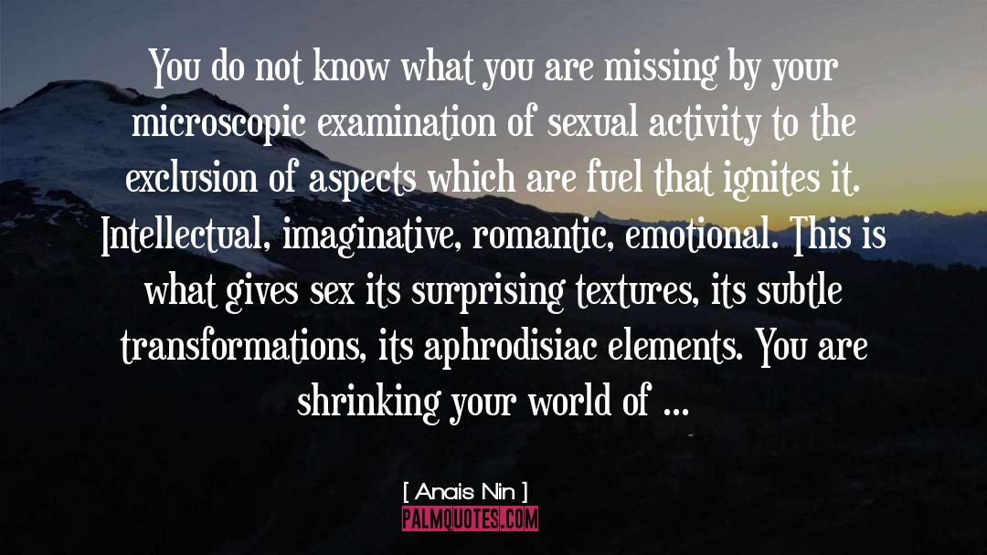 Exclusion quotes by Anais Nin