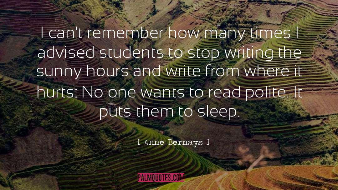 Excreting Sleep quotes by Anne Bernays