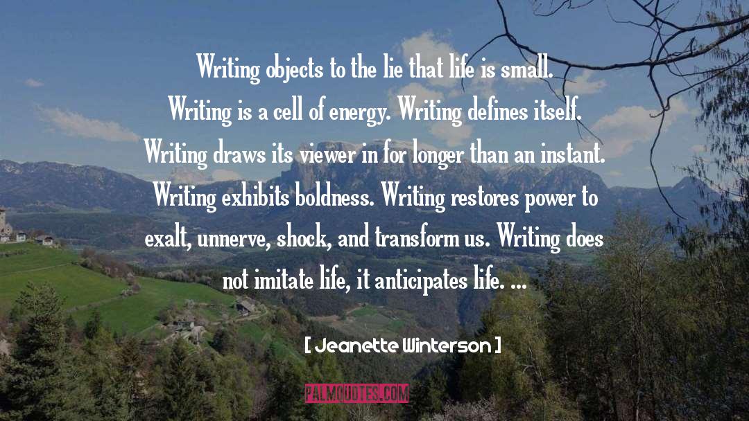 Exhibits quotes by Jeanette Winterson