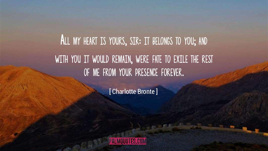 Exile Love Heart Returning quotes by Charlotte Bronte
