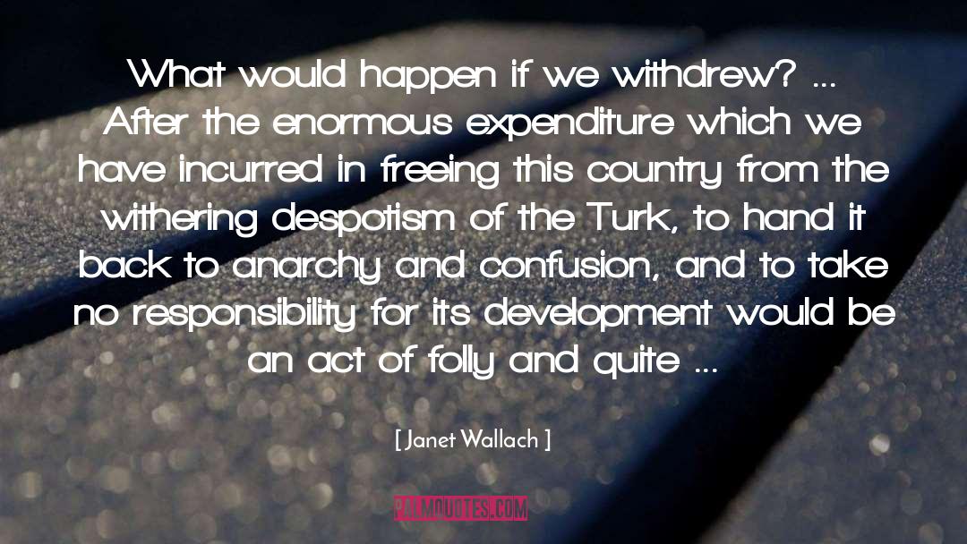 Expenditure quotes by Janet Wallach
