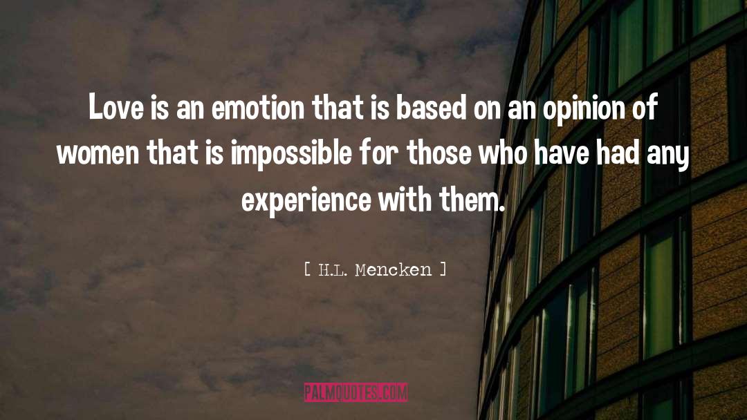 Experience Love quotes by H.L. Mencken
