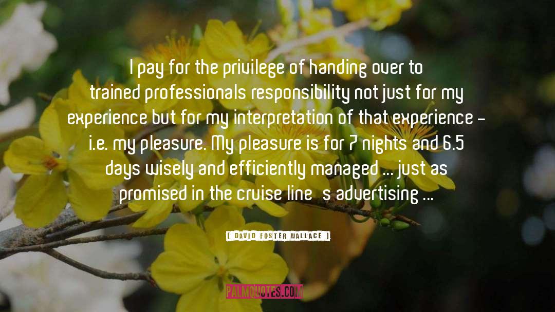 Experience Of Pleasure And Pain quotes by David Foster Wallace