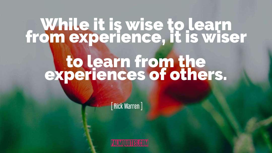 Experiences quotes by Rick Warren