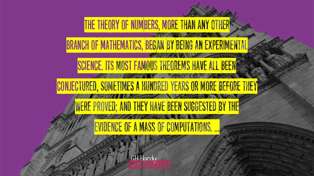 Experimental Science quotes by G.H. Hardy