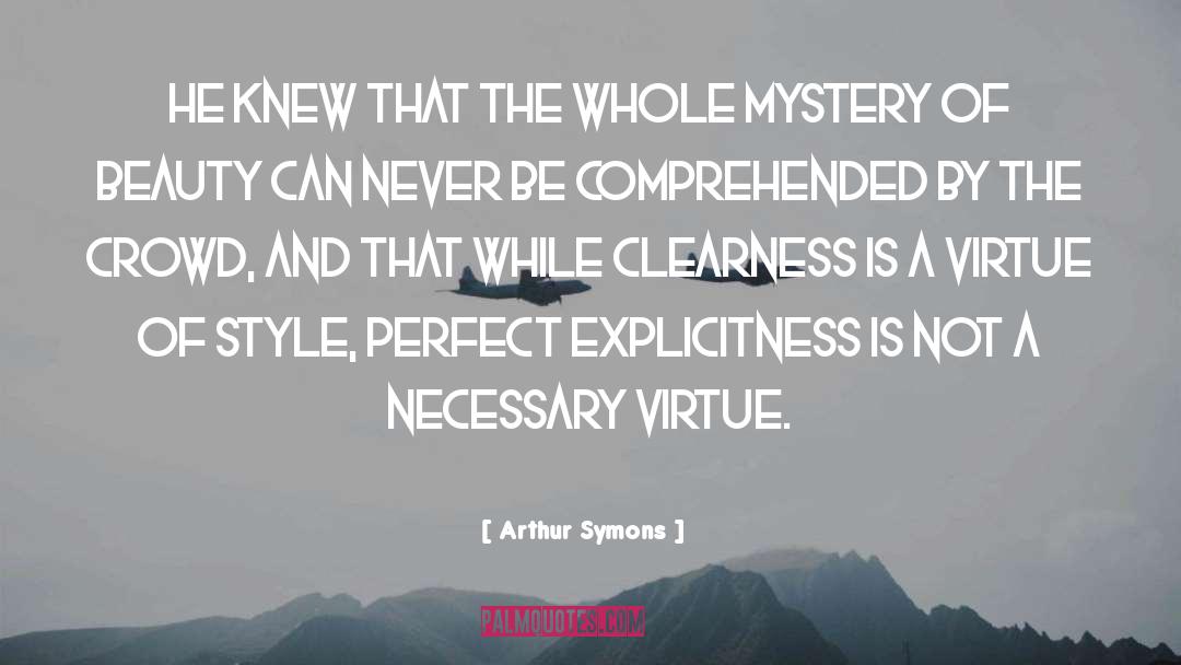 Explicitness quotes by Arthur Symons