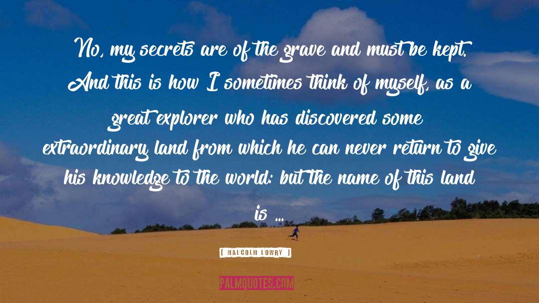 Explorer quotes by Malcolm Lowry
