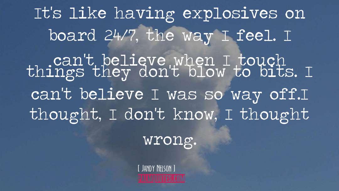 Explosives quotes by Jandy Nelson