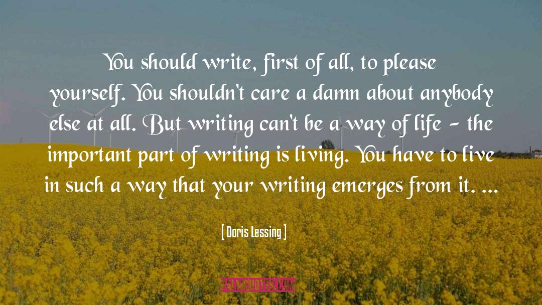 Express Yourself In Writing quotes by Doris Lessing