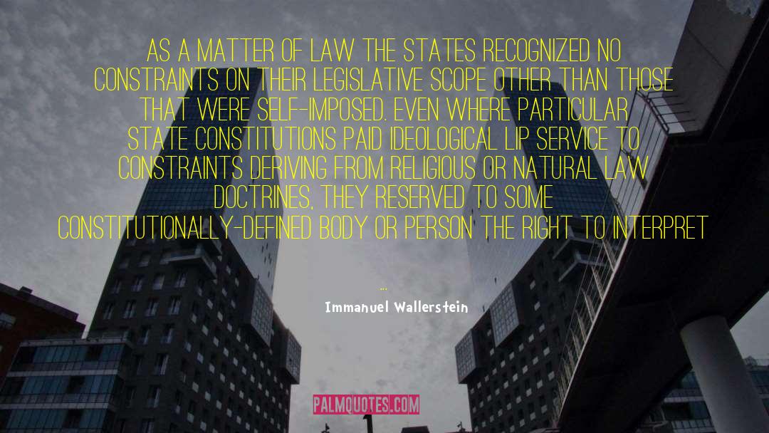 Failure To Interpret Law quotes by Immanuel Wallerstein