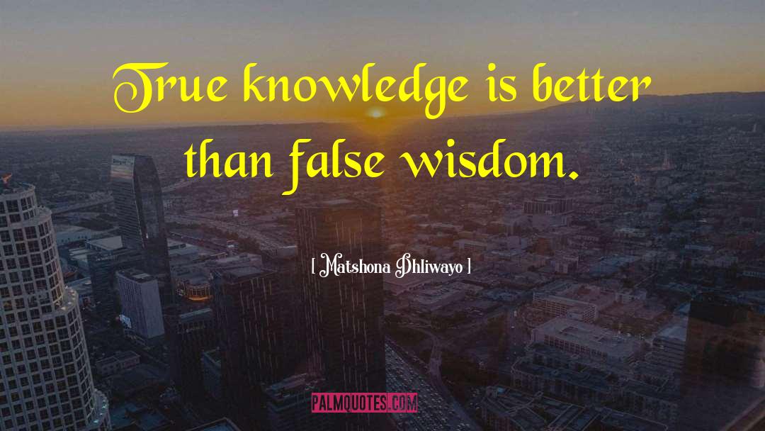 False Wisdom quotes by Matshona Dhliwayo