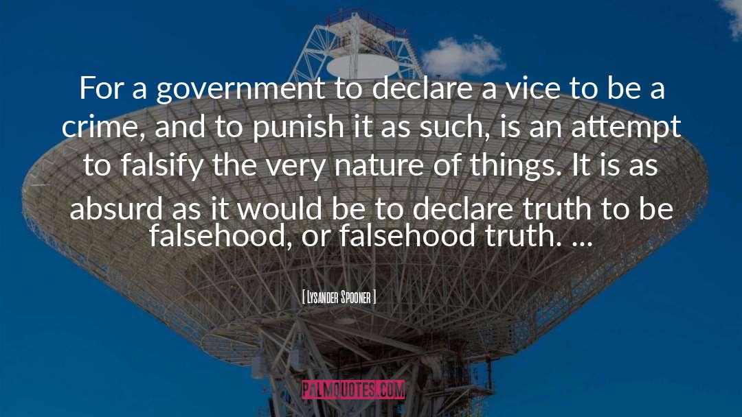 Falsehood quotes by Lysander Spooner