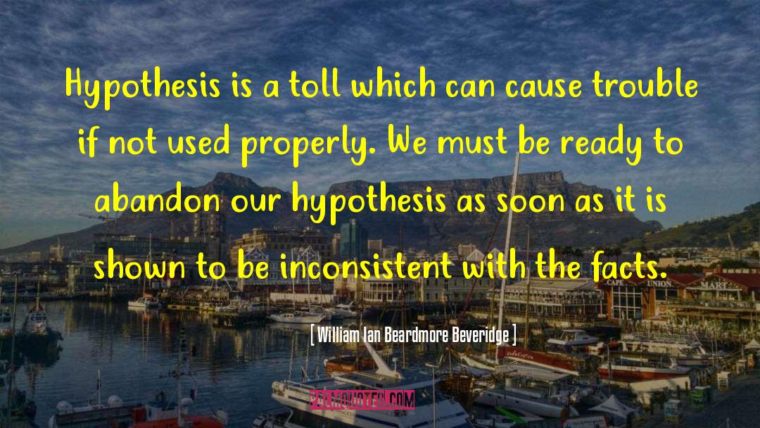 Falsifiable Hypothesis quotes by William Ian Beardmore Beveridge