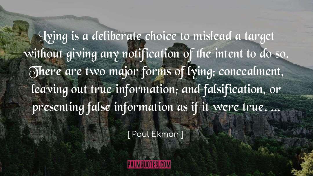 Falsification quotes by Paul Ekman