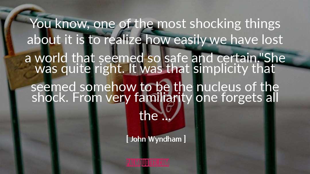 Familiarity quotes by John Wyndham