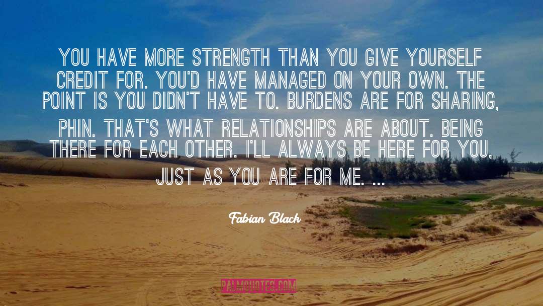 Family Being There For Each Other quotes by Fabian Black