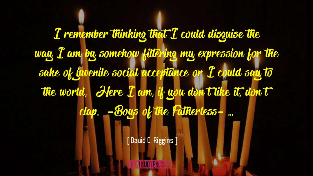 Fatherless quotes by David C. Riggins