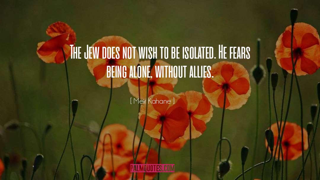 Fear Of Being Alone quotes by Meir Kahane