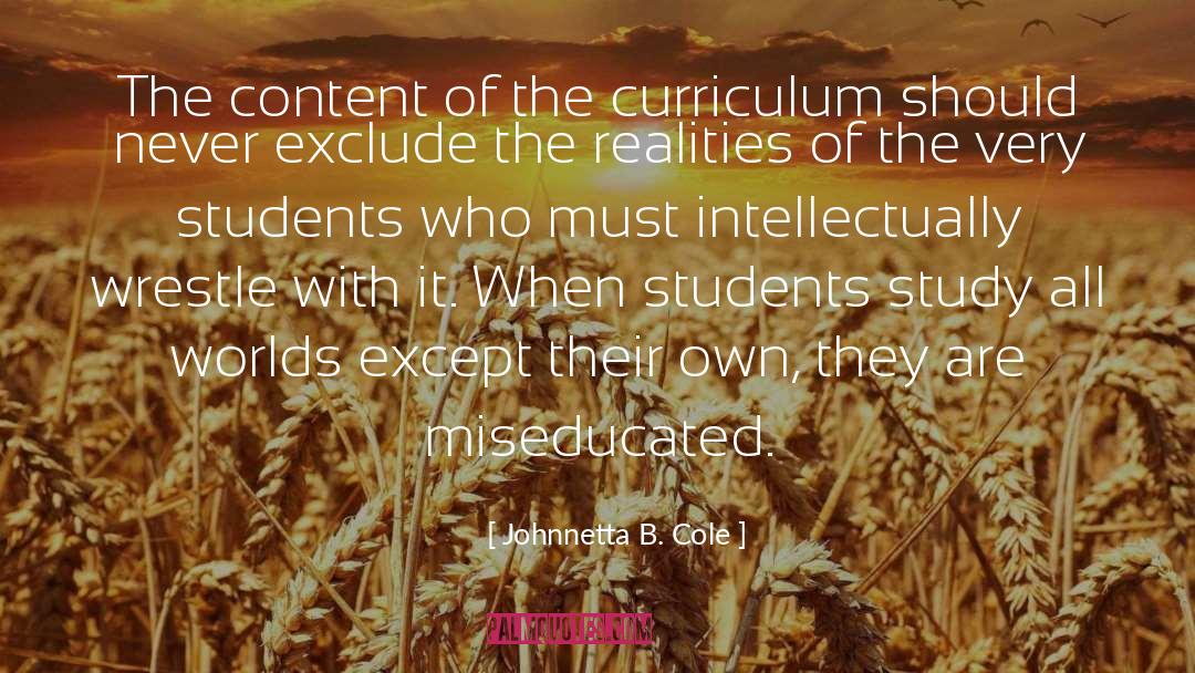 Features Of Curriculum quotes by Johnnetta B. Cole