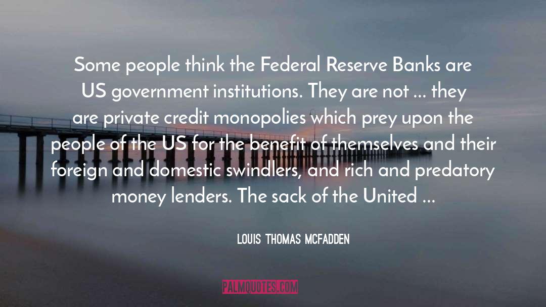 Federal quotes by Louis Thomas McFadden