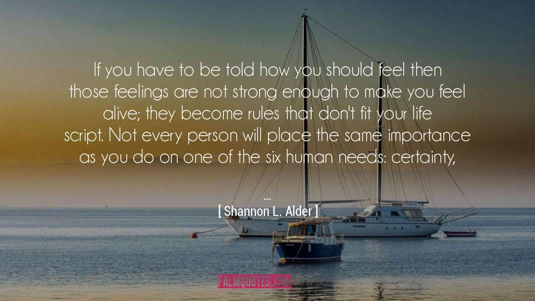 Feel Alive quotes by Shannon L. Alder