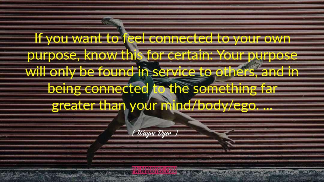 Feel Connected quotes by Wayne Dyer