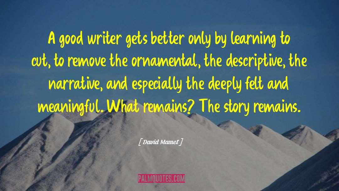Feel Good Stories quotes by David Mamet