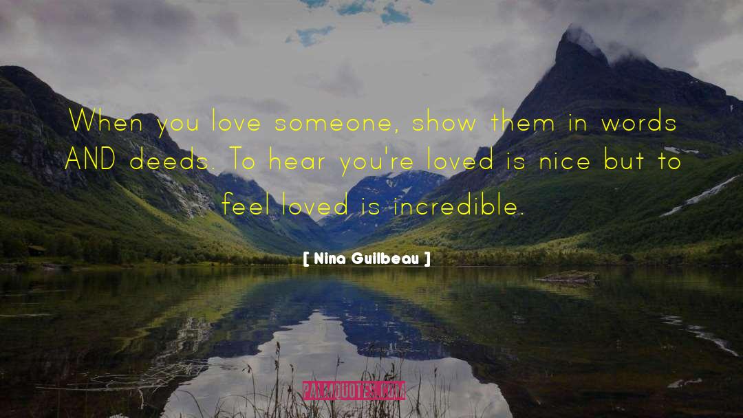 Feel Loved quotes by Nina Guilbeau