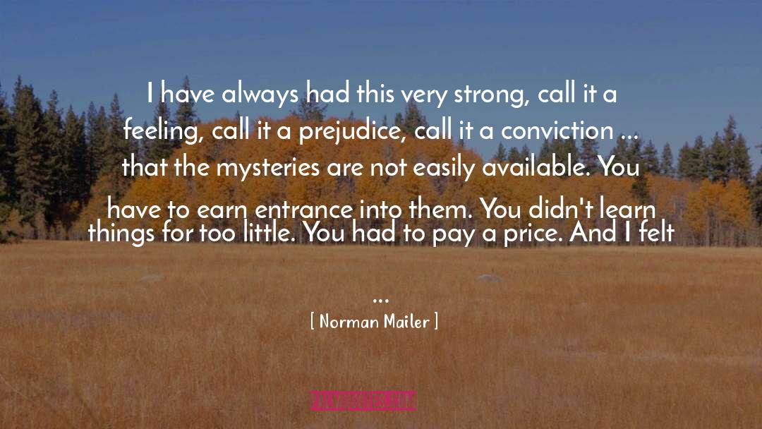 Feeling Things Very Strongly quotes by Norman Mailer