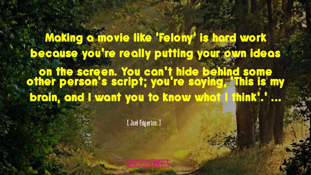 Felony quotes by Joel Edgerton