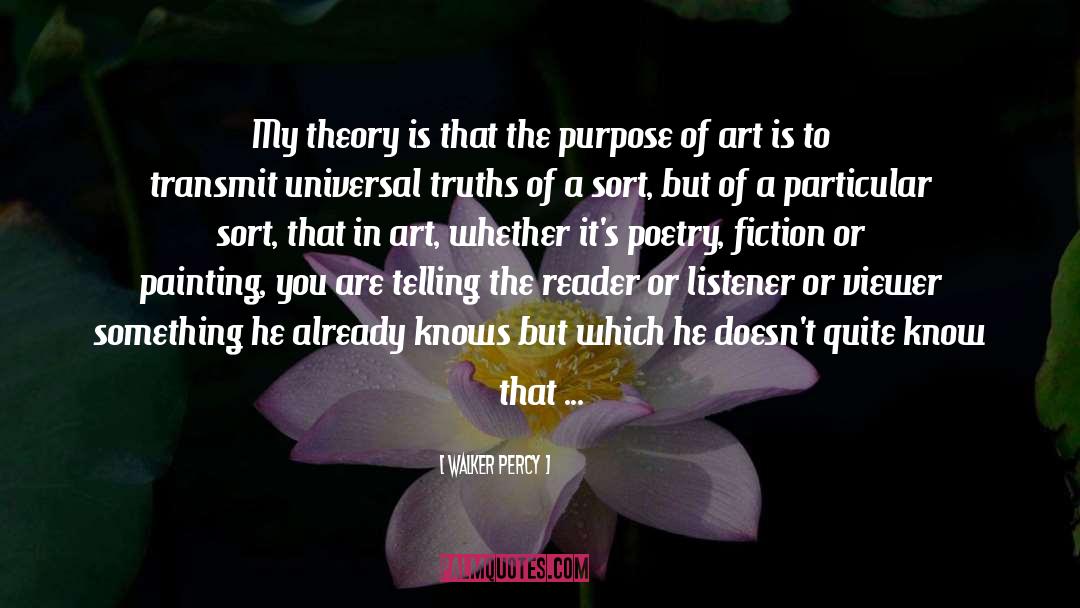 Fiction Theory quotes by Walker Percy