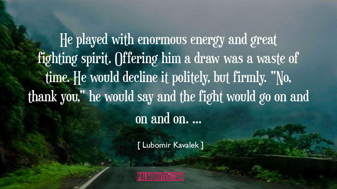 Fighting Spirit quotes by Lubomir Kavalek