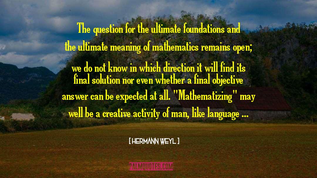 Final Solution quotes by Hermann Weyl