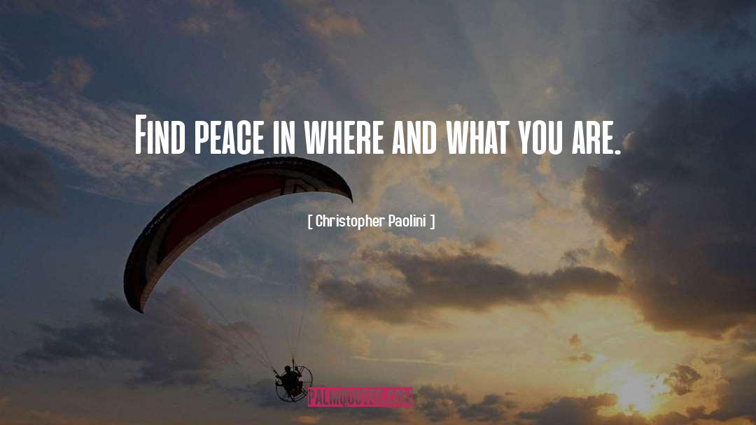 Find Peace quotes by Christopher Paolini