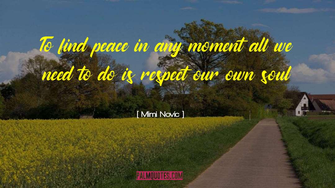 Find Peace quotes by Mimi Novic