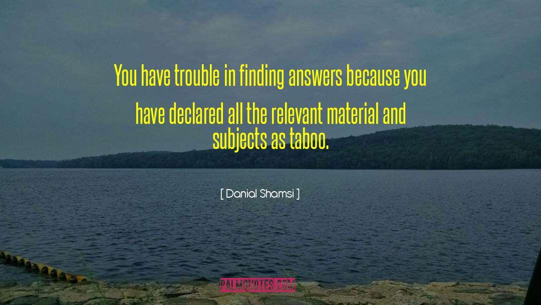 Finding Answers quotes by Danial Shamsi