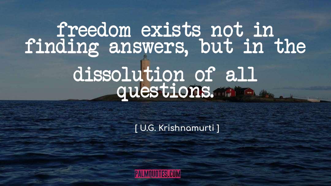 Finding Answers quotes by U.G. Krishnamurti