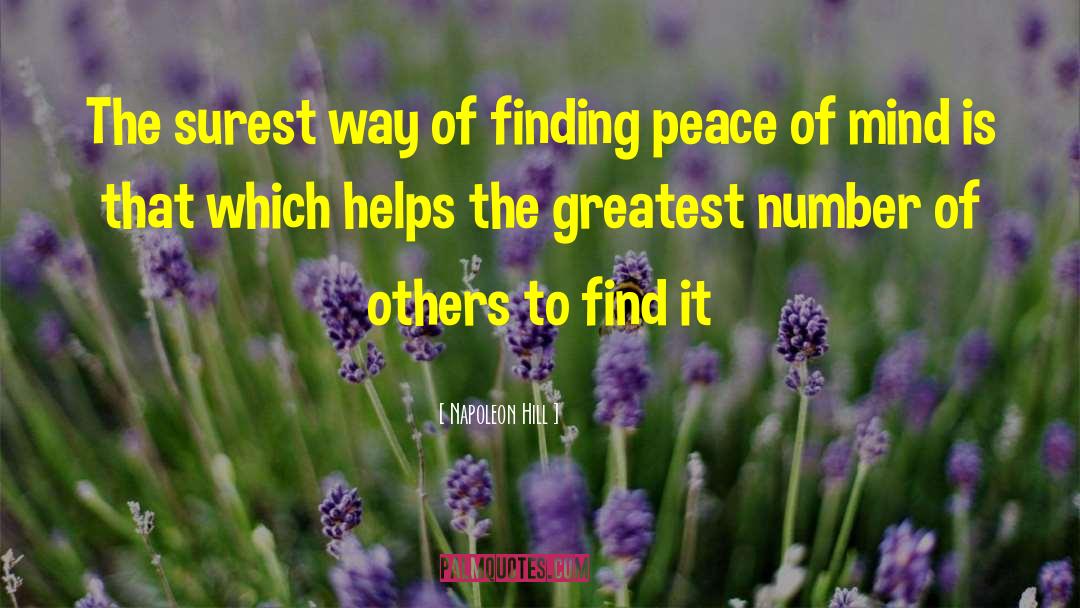 Finding Peace quotes by Napoleon Hill