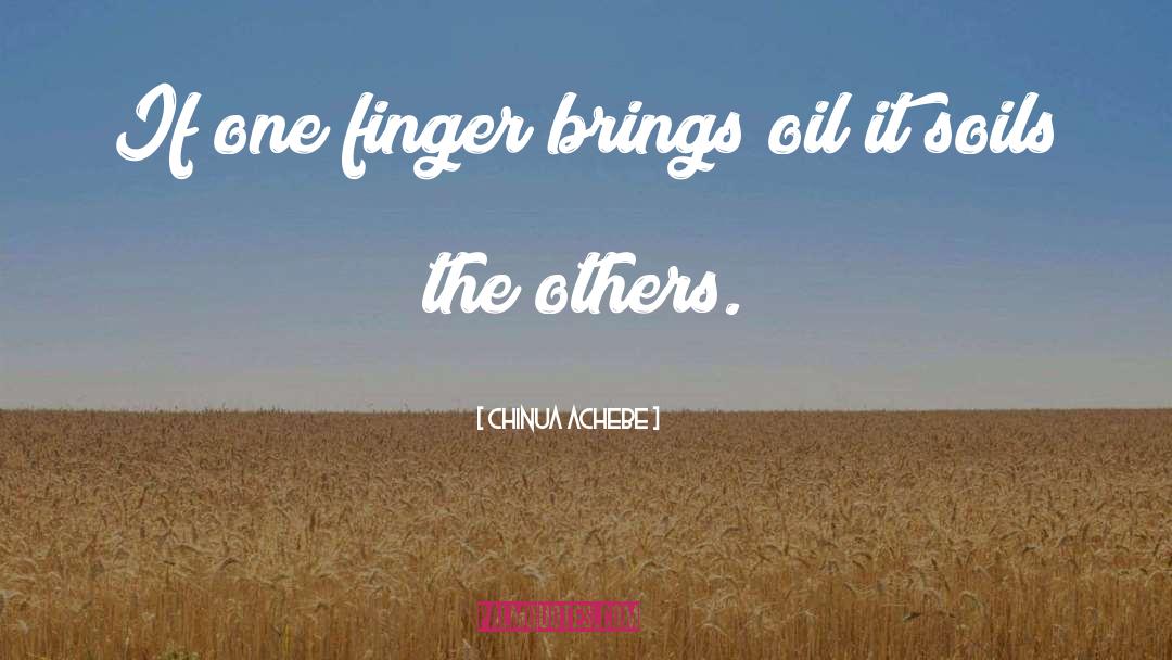 Finger quotes by Chinua Achebe