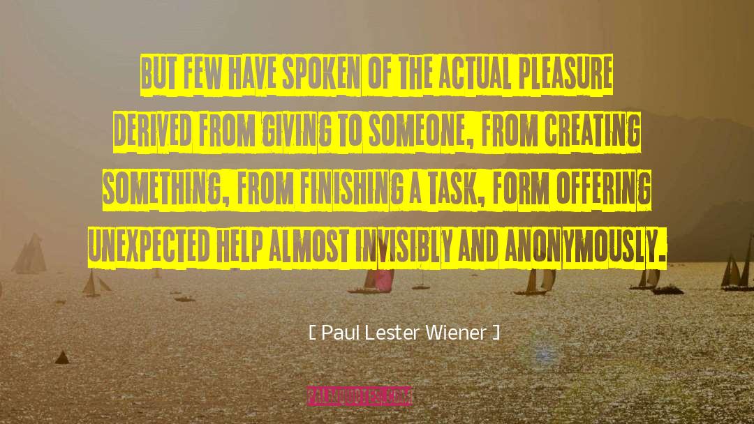 Finishing It quotes by Paul Lester Wiener