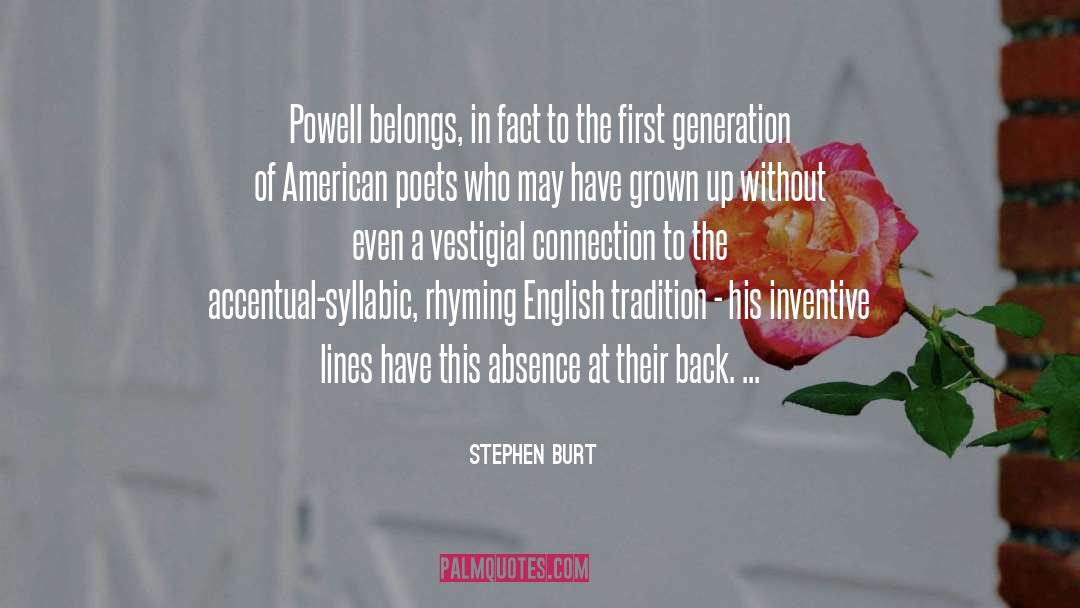 First Generation quotes by Stephen Burt