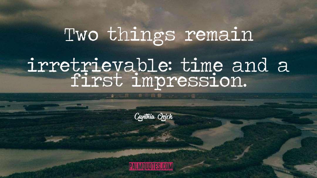 First Impression quotes by Cynthia Ozick