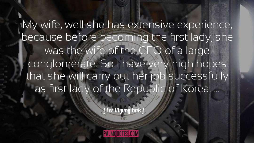 First Lady quotes by Lee Myung-bak