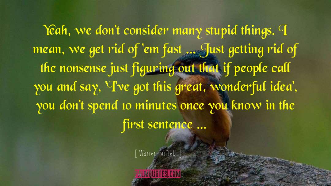 First Sentence quotes by Warren Buffett