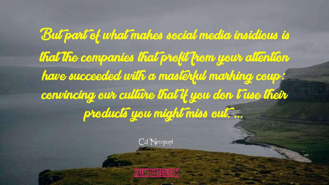 Fity Social Media quotes by Cal Newport