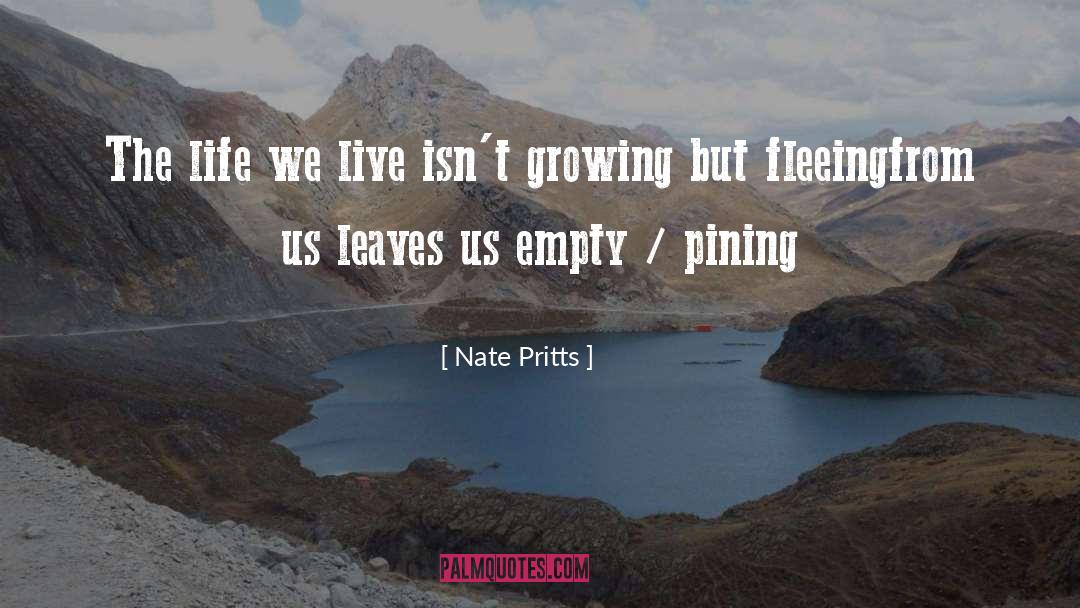 Fleeing quotes by Nate Pritts