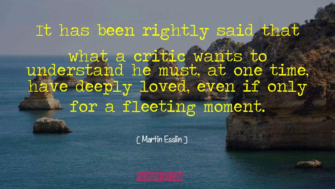 Fleeting Moment quotes by Martin Esslin