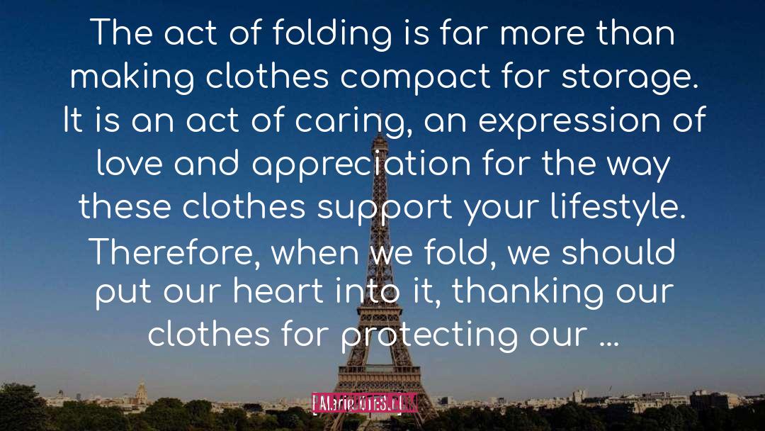 Folding quotes by Marie Kondo