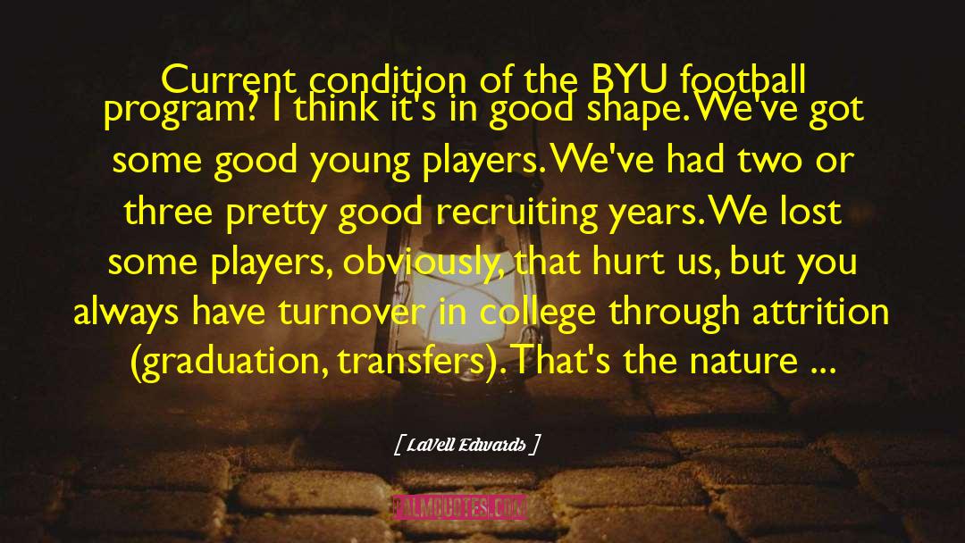 Football Players Sad quotes by LaVell Edwards